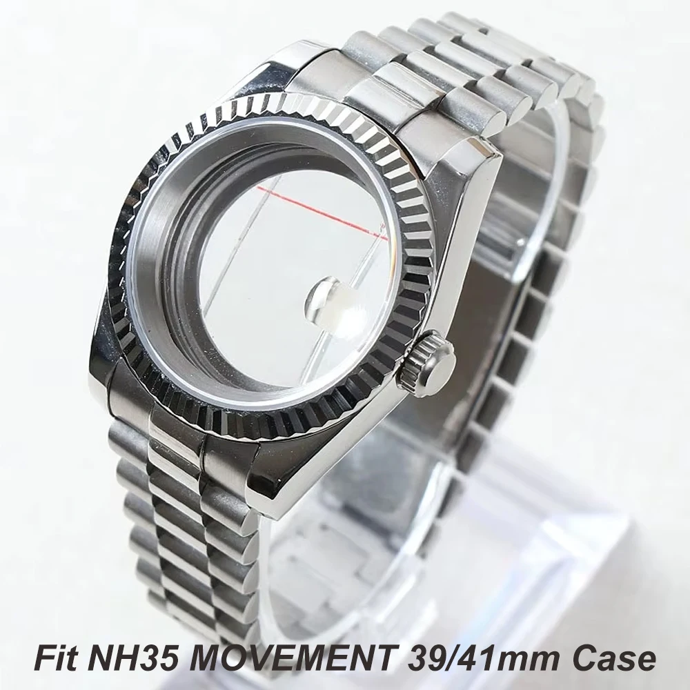 39/41mm Herrenuhren Silber/Gold Stahlgehäuse Teile für Nh34 Nh35 Nh36 Uhrwerk NH35 Zifferblatt Saphirglas Uhrengehäuse/Armband Image