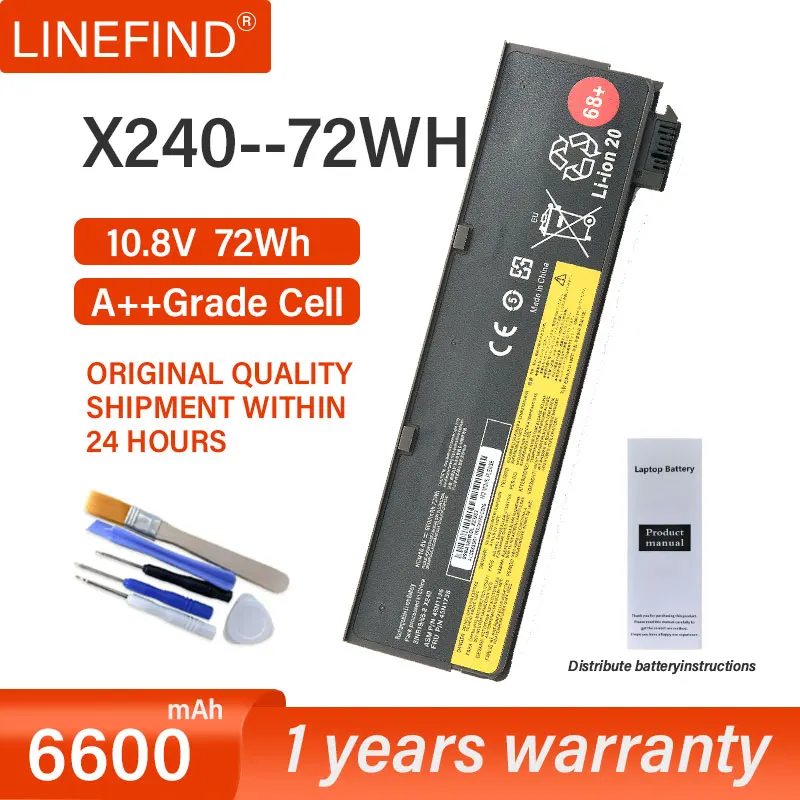 Laptop-Akku für Lenovo Thinkpad X270 X260 X240 X250 T450 T470P T450S T440S K2450 W550S P50S 45N1136 45N1738 68+ Image