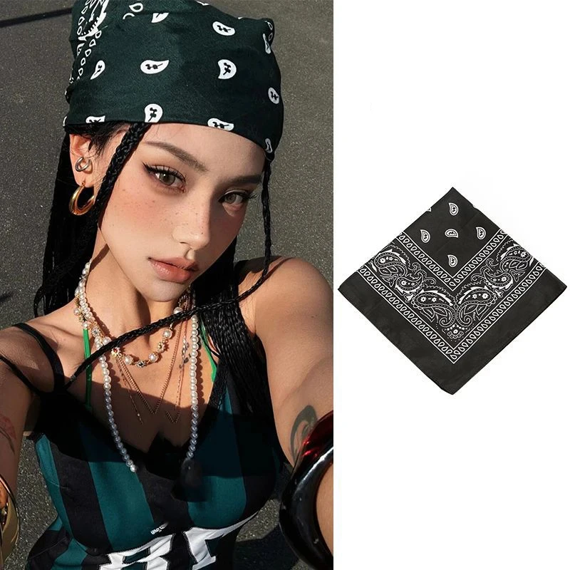 Hip Hop Bandana Haarschal für Frauen Mädchen Bohemian Sonnenblumen Print Kopftuch Quadratischer Schal Handgelenk Haarband Modeaccessoires M