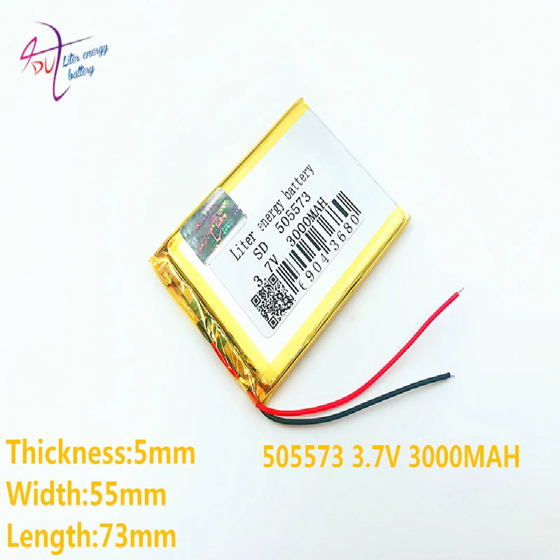 3,7 V 3000mAh 505573 505575 Lithium-Polymer Li-Po li ionen Akku zellen Für Mp3 MP4 MP5 GPS mobile bluetooth Image