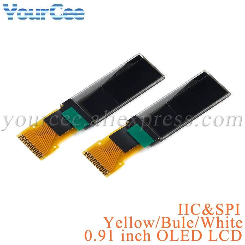 0,91 Zoll 0.91 "oled LCD-Bildschirm Anzeige weiß blau gelb 128x32*32 ssd1306 kommunizieren Image