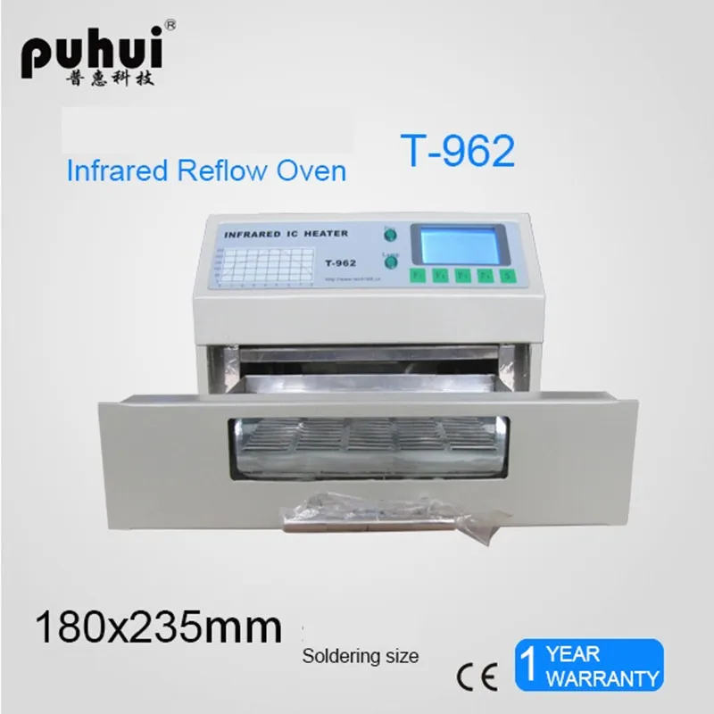 T-962 110V/220V 800W Desktop Reflow-ofen Infrarot IC Heizung Löten Maschine 800W 180x235mm T962 für BGA SMD SMT Rework Image
