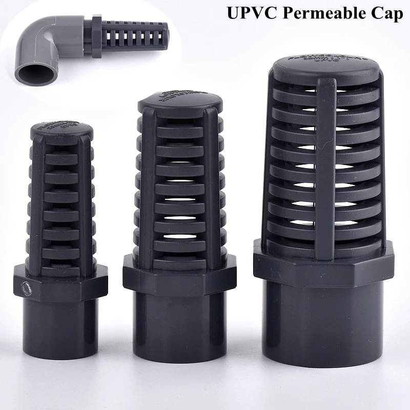 20 ~ 63 mm UPVC Aquariumfilter Interner Aquarium-Wassereinlass-Wasserpumpenfilter, PVC-durchlässige Kappe Blumenkorb Siebsieb Image