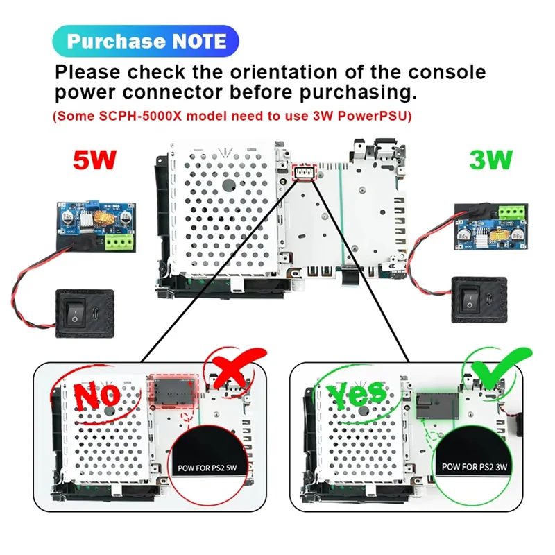 【T07A】Für PS2 Fat Console 3XXXX/5XXX Für PS2 Power Board Typ C Für PSU Mod Ersatz Netzteil 3XXXX