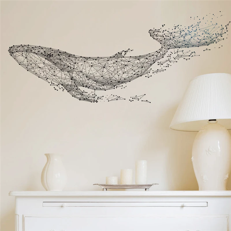 Kreative Wal Muster Wanda uf kleber für Shop Studio Büro Home Decoration Ozean Fisch Wandbild Kunst DIY PVC Aufkleber Poster Image