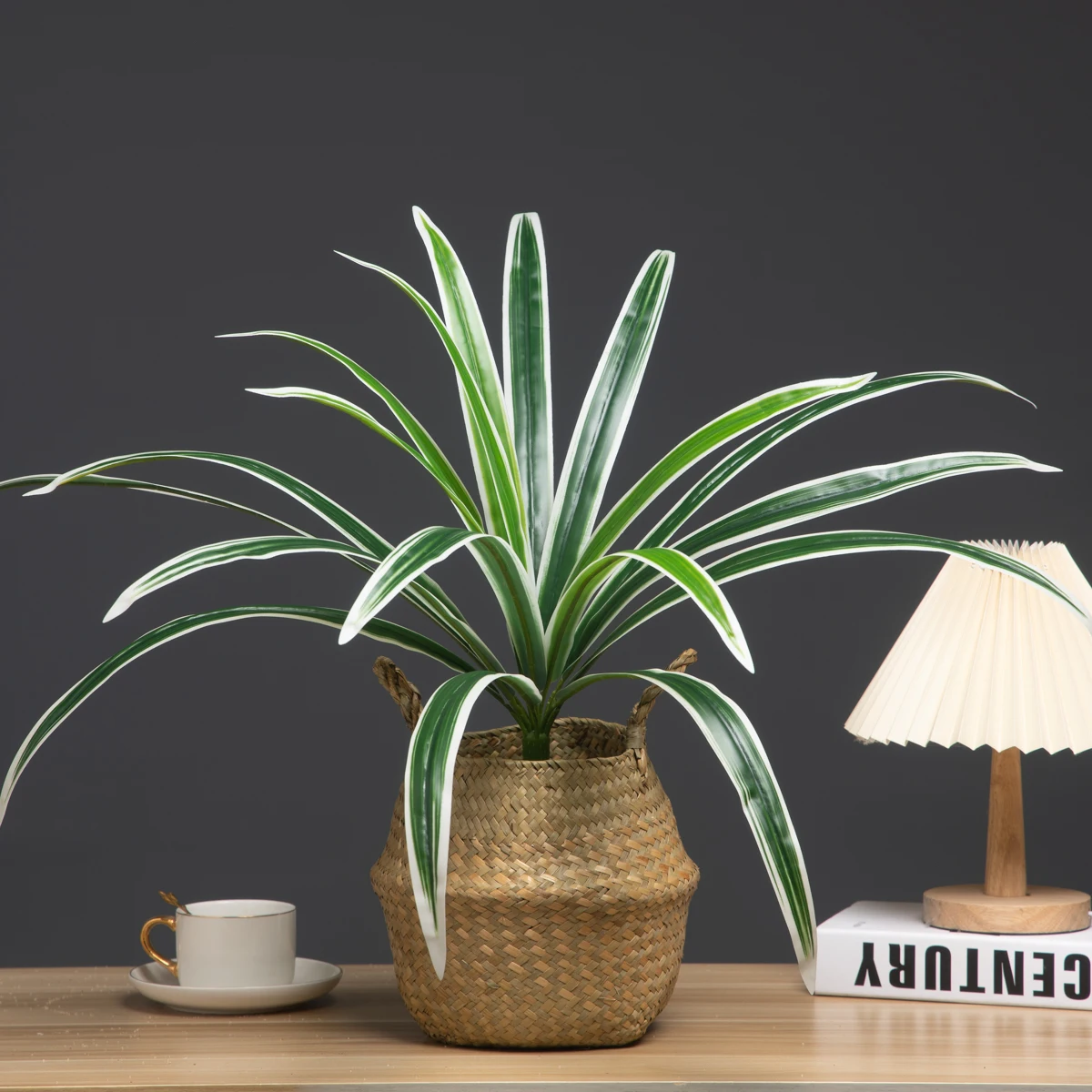 60cm 18 Gabeln große künstliche Pflanzen gefälschte Bracket plant Bouquet Kunststoff Orchidee Blätter großen Ast für Hausgarten Boden dekor Image
