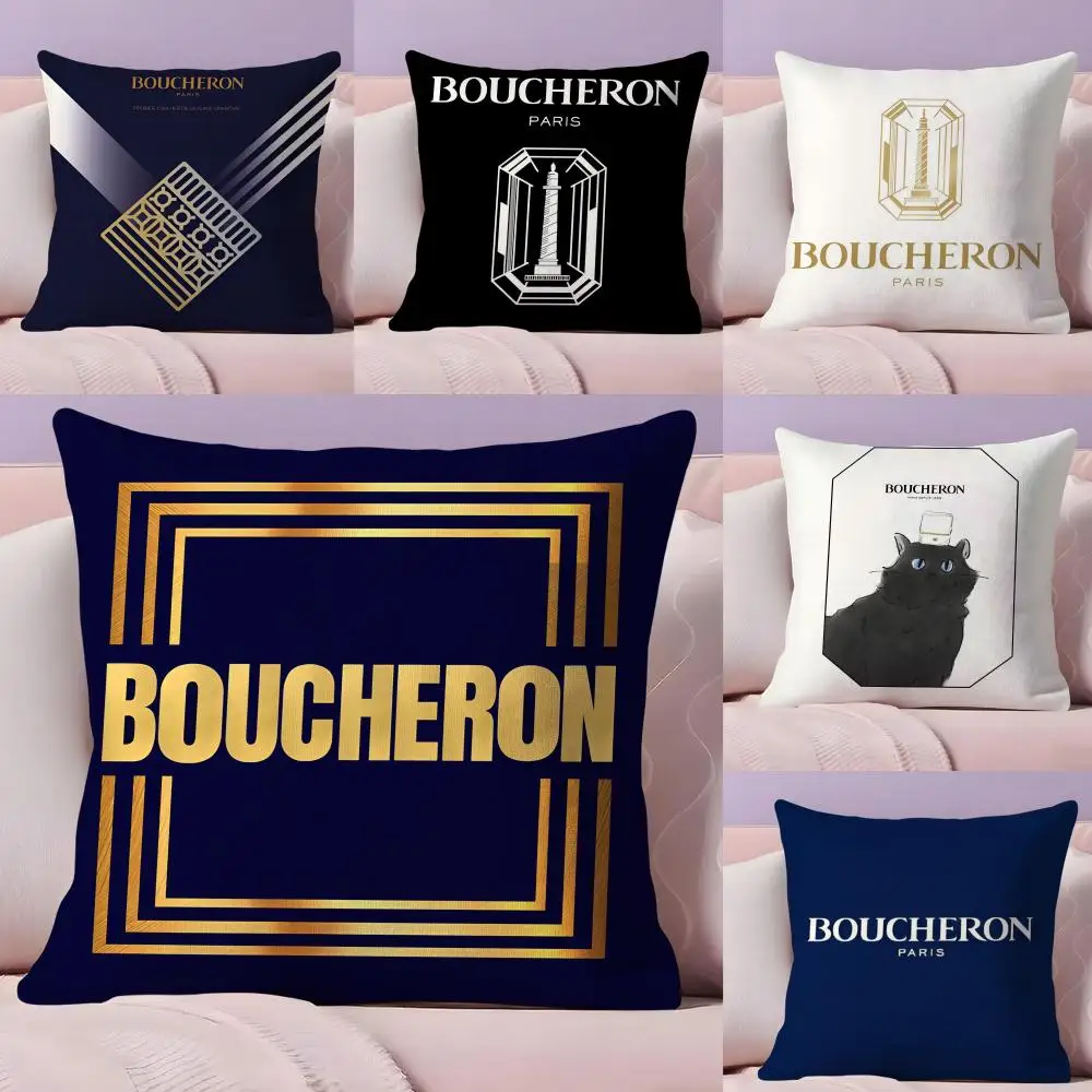 Schmuck B-Boucheron Marke Kissenbezug Plüschstoff Weiche doppelseitig bedruckte Sofa Warme Winter Home Geschenk Kissenbezug Image