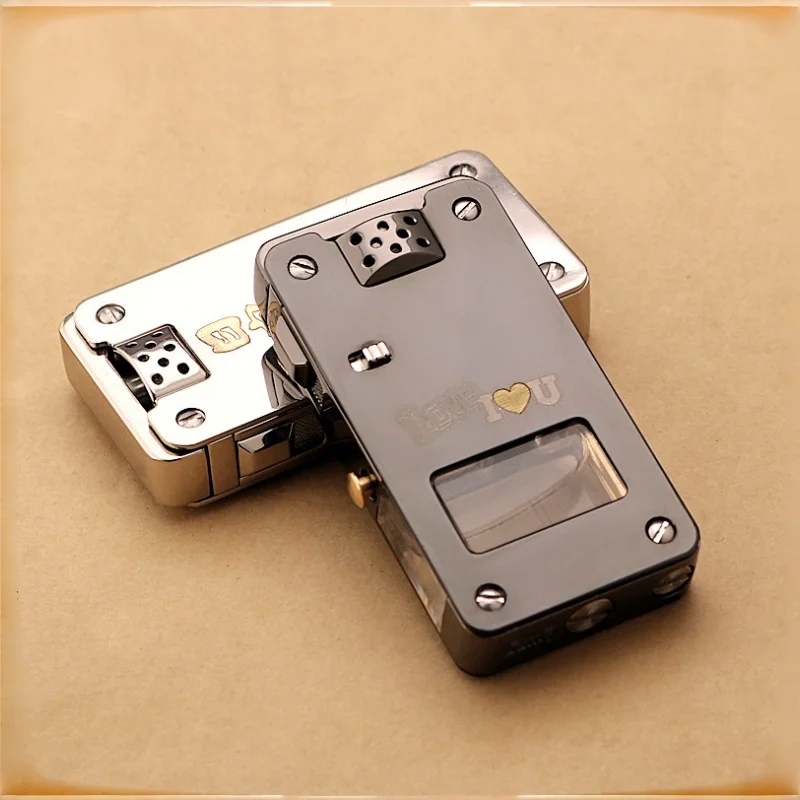 CHIEF 705 Dragon Tongue Transparentes Öltank-Feuerzeug, kreatives Sicherheitsschloss und One-Click-Zündung, exquisites Premium-Feuerzeug für Herren Image