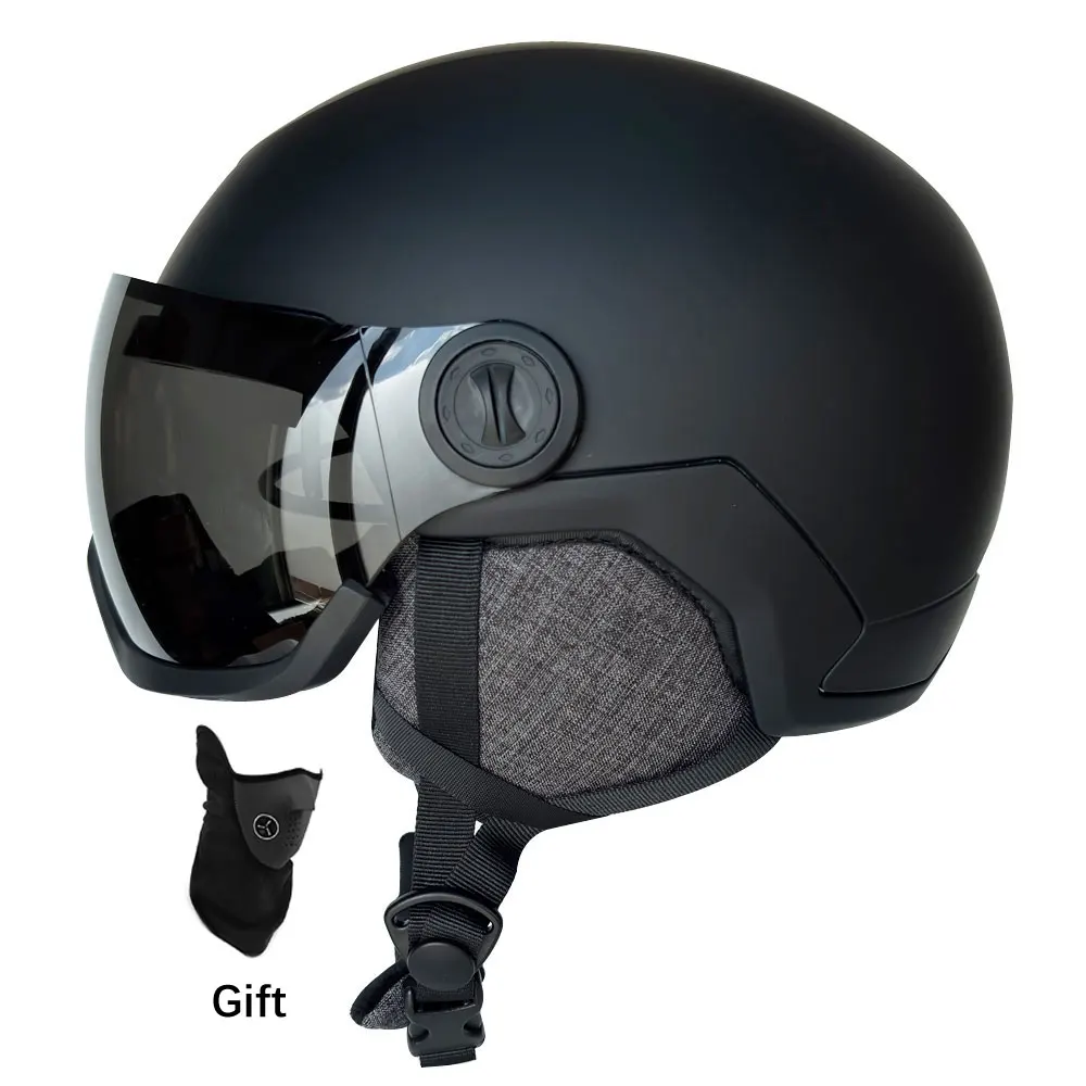 MOON Skihelm Integral geformter PC + EPS Hochwertiger Skihelm Brille Outdoor-Sport Ski Snowboard Skateboard Helme Herren