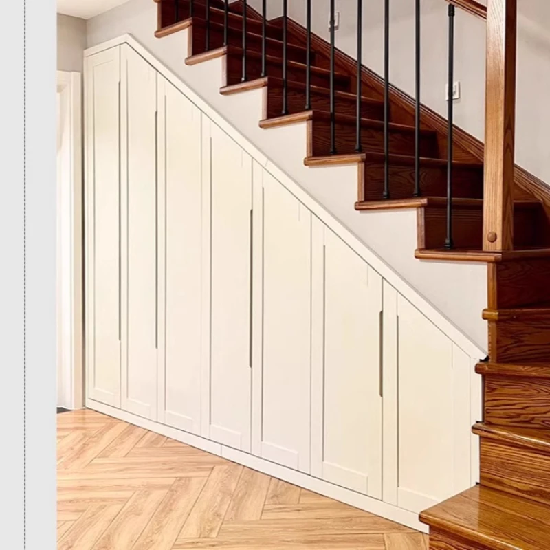 Spind unter Treppe Lagerschrank Eck-Duplex-Treppenschrank Design Diagonalspind Ziehen Sie den Treppenschrank Image