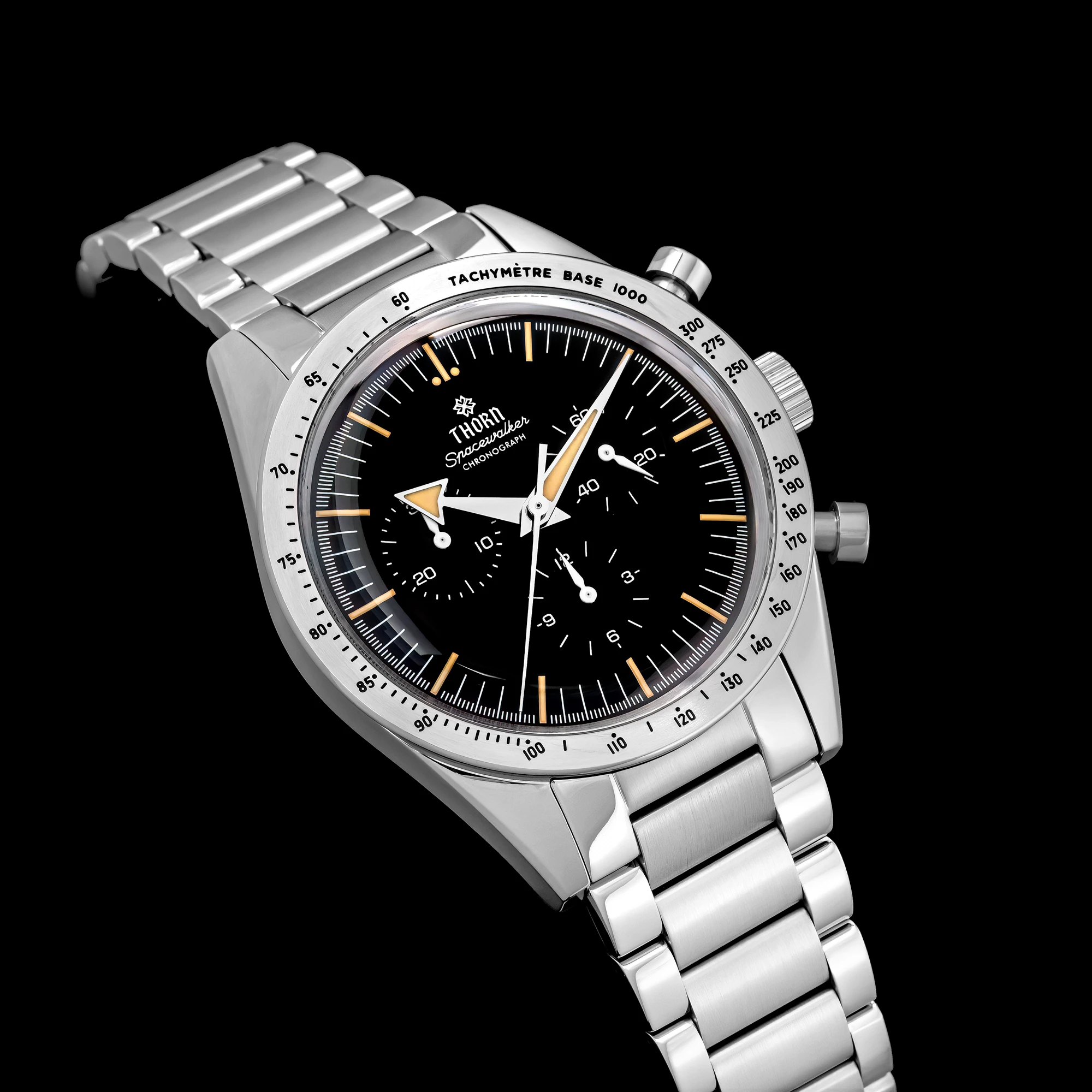 THORN Herren-Chronographenuhr, 38,8 mm, Piloten-Quarz-Armbanduhr, 50 m wasserdicht, C3, leuchtender Saphirspiegel, 5030D Image