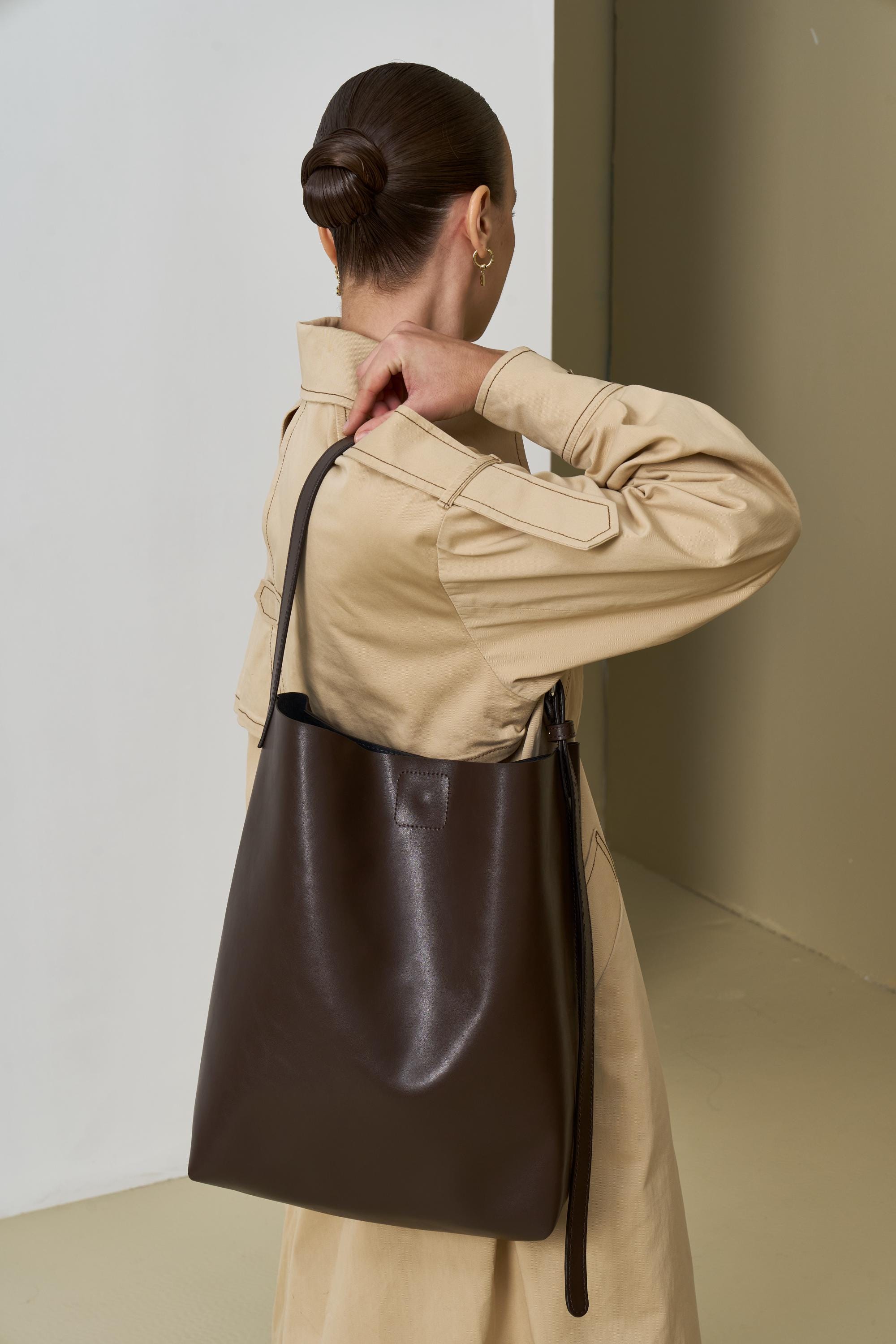 Borsa tote in vera pelle, Borsa tote in pelle grande, Borsa shopper in pelle, Borse tote in pelle fatte a mano da donna, Grandi borse a tracolla in pe