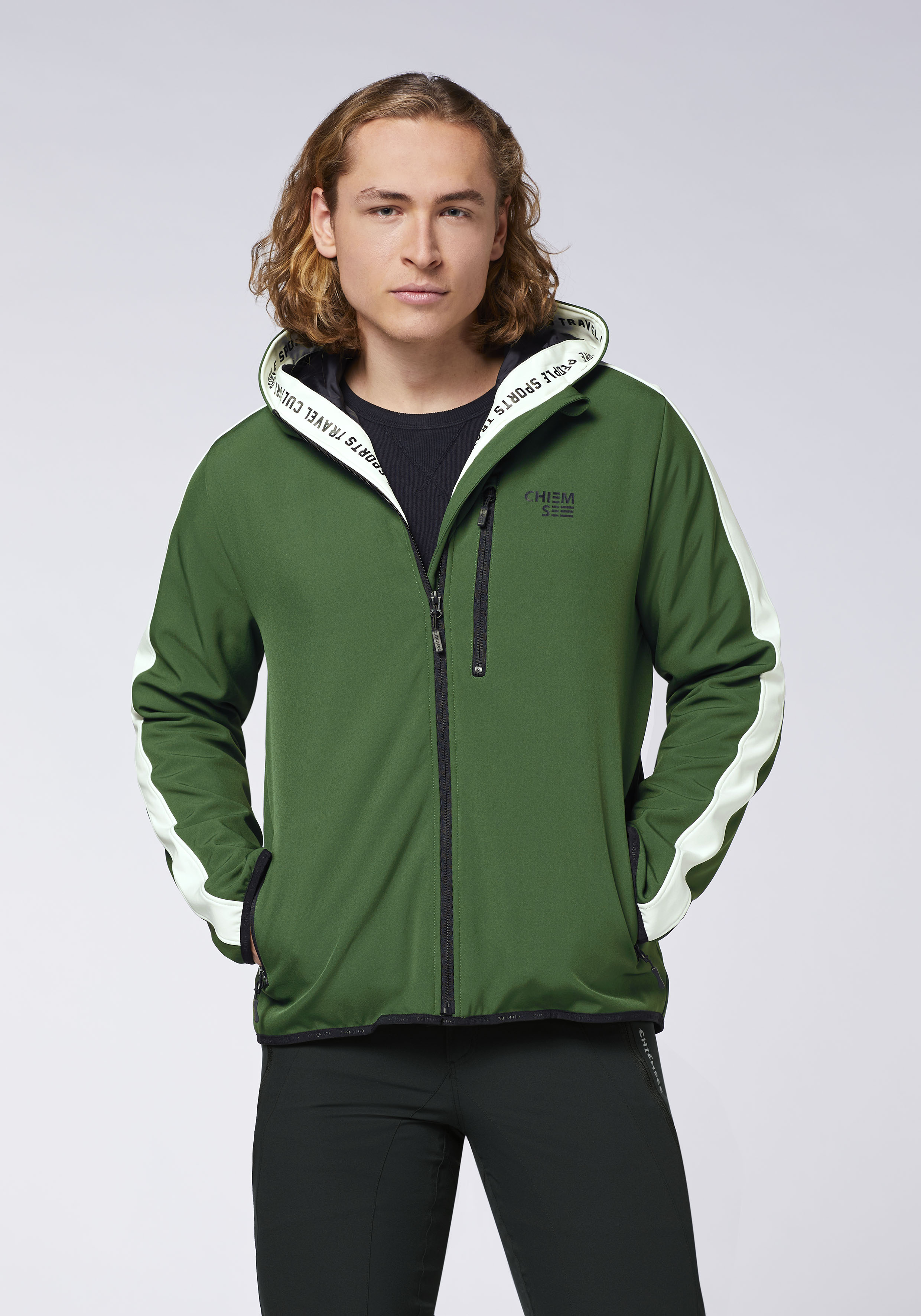 Softshelljacke CHIEMSEE, Herren, Gr. M (48/50), grün (kombu grün), 95% Polyester, 5% Elasthan, Jacken Softshelljacke