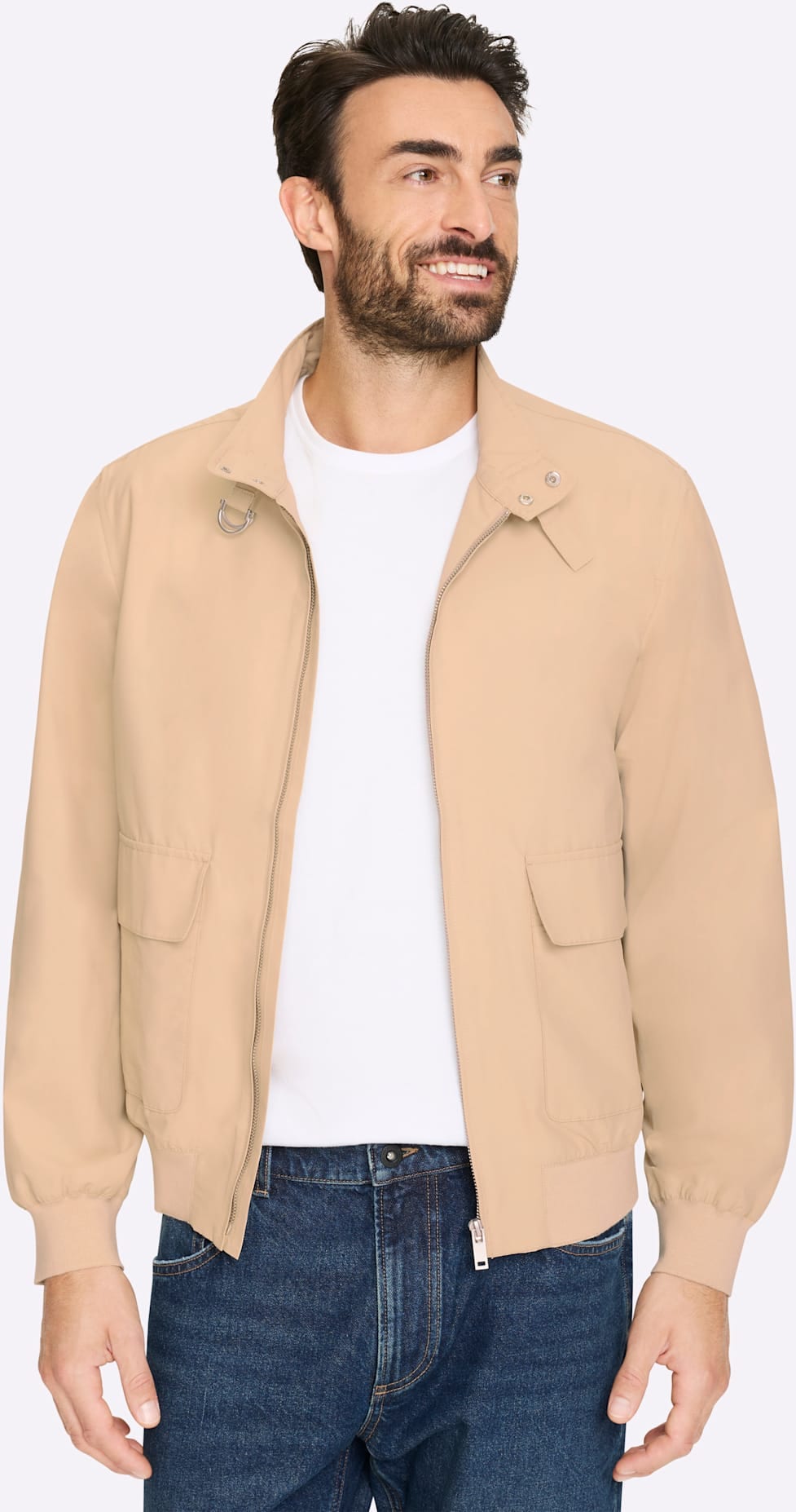 Blouson MARCO DONATI, Herren, Gr. 50, beige, 64% Baumwolle, 36% Polyamid, unifarben, Jacken Blouson