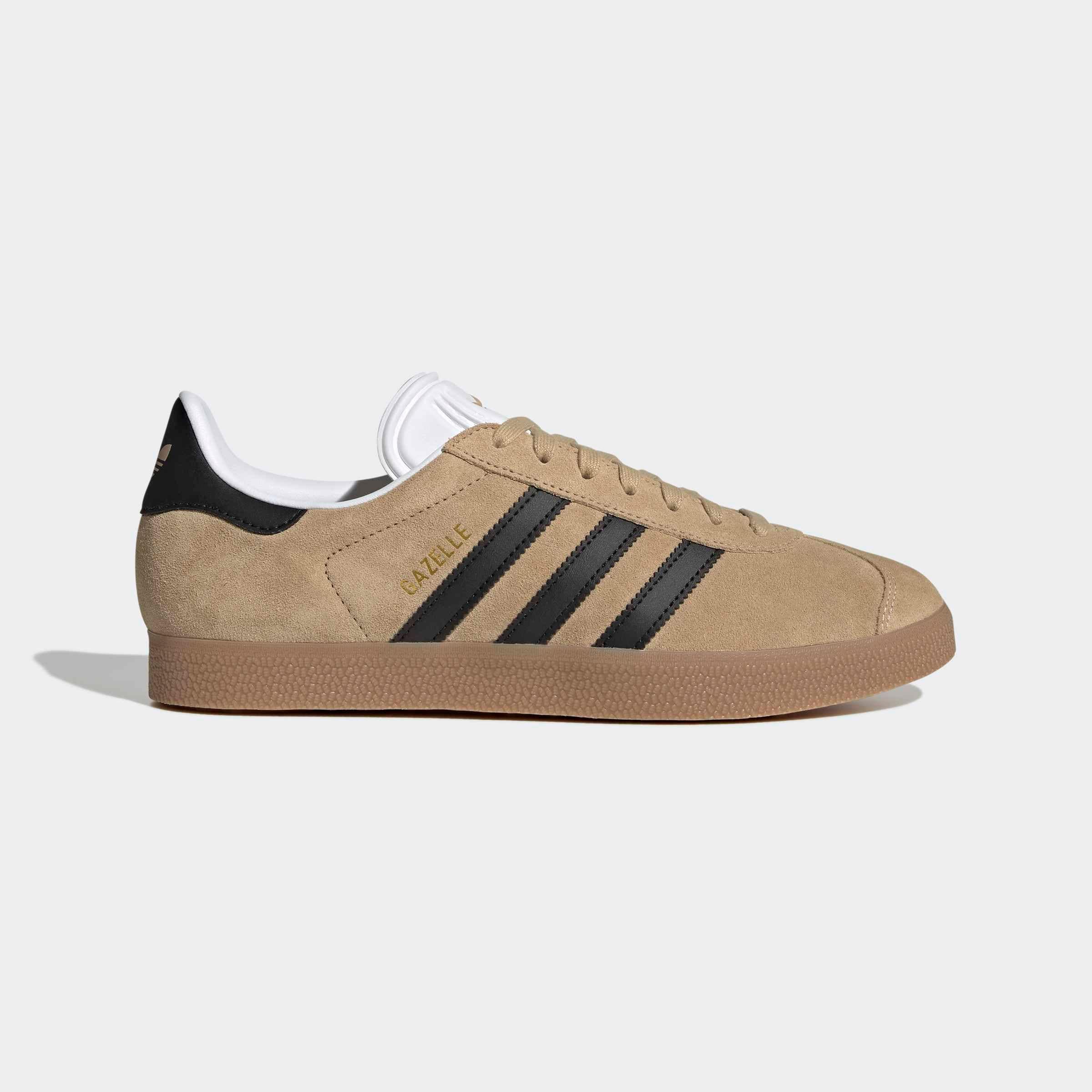 Sneaker ADIDAS ORIGINALS "GAZELLE", Herren, Gr. 40,5, magic beige, core schwarz, cloud weiß, Leder, Synthetik, Schuhe Sneaker