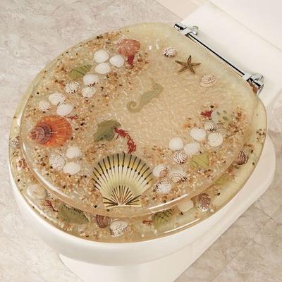 Jewel Shell Toilet Seat , Beige