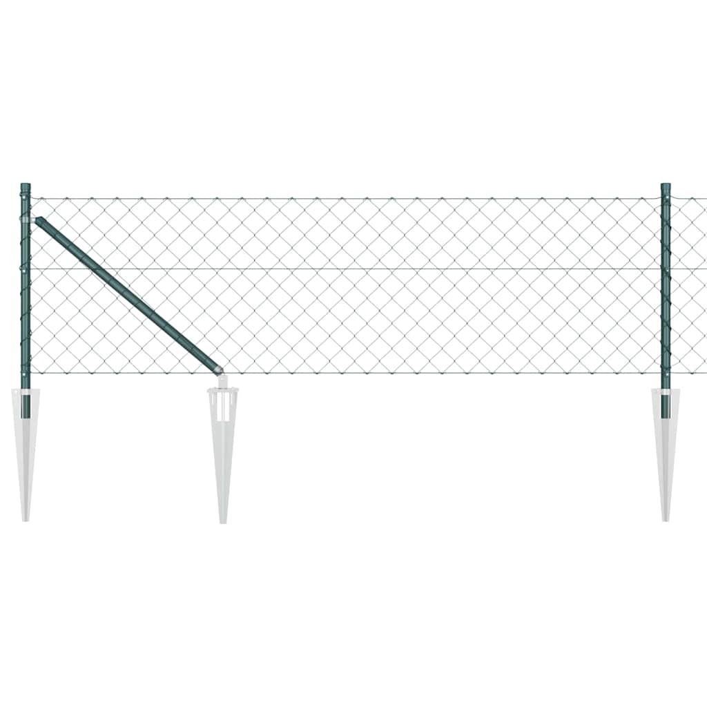 vidaXL Zaunpfosten Grün 10 x 0,6 m (60 x 60 mm Maschen) Stahl und PVC Image