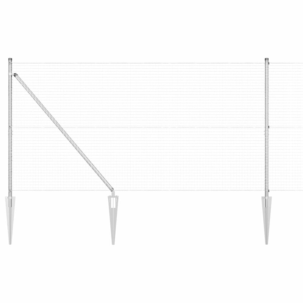 vidaXL Zaunpfosten Silber 25 x 1,2 m (25 x 25 mm Netz) Stahl Image