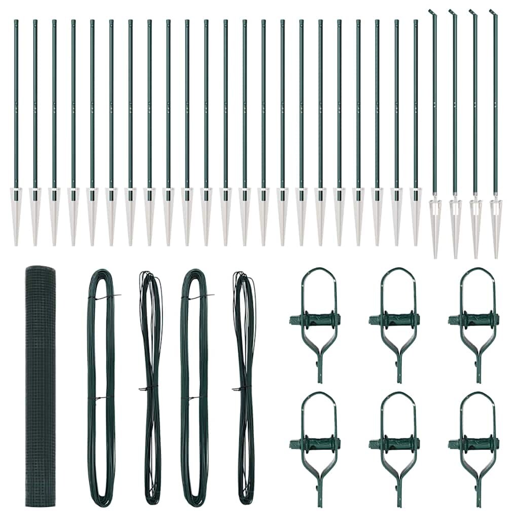 vidaXL Zaunpfosten Grün 50 x 1,2 m (19 x 19 mm Netz) Stahl und PVC Image