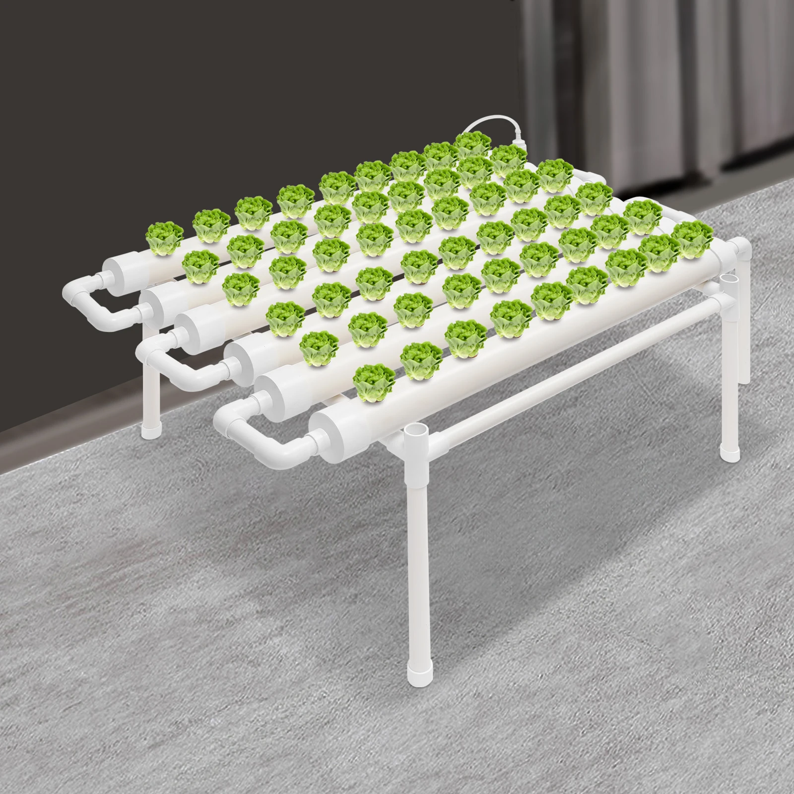54 Sites Hydroponik-Anbausystem-Set, 102 x 62 x 35 cm, PVC-U-Rohr, für Garten, Gemüse, Garten, Anbau, Ausrüstung