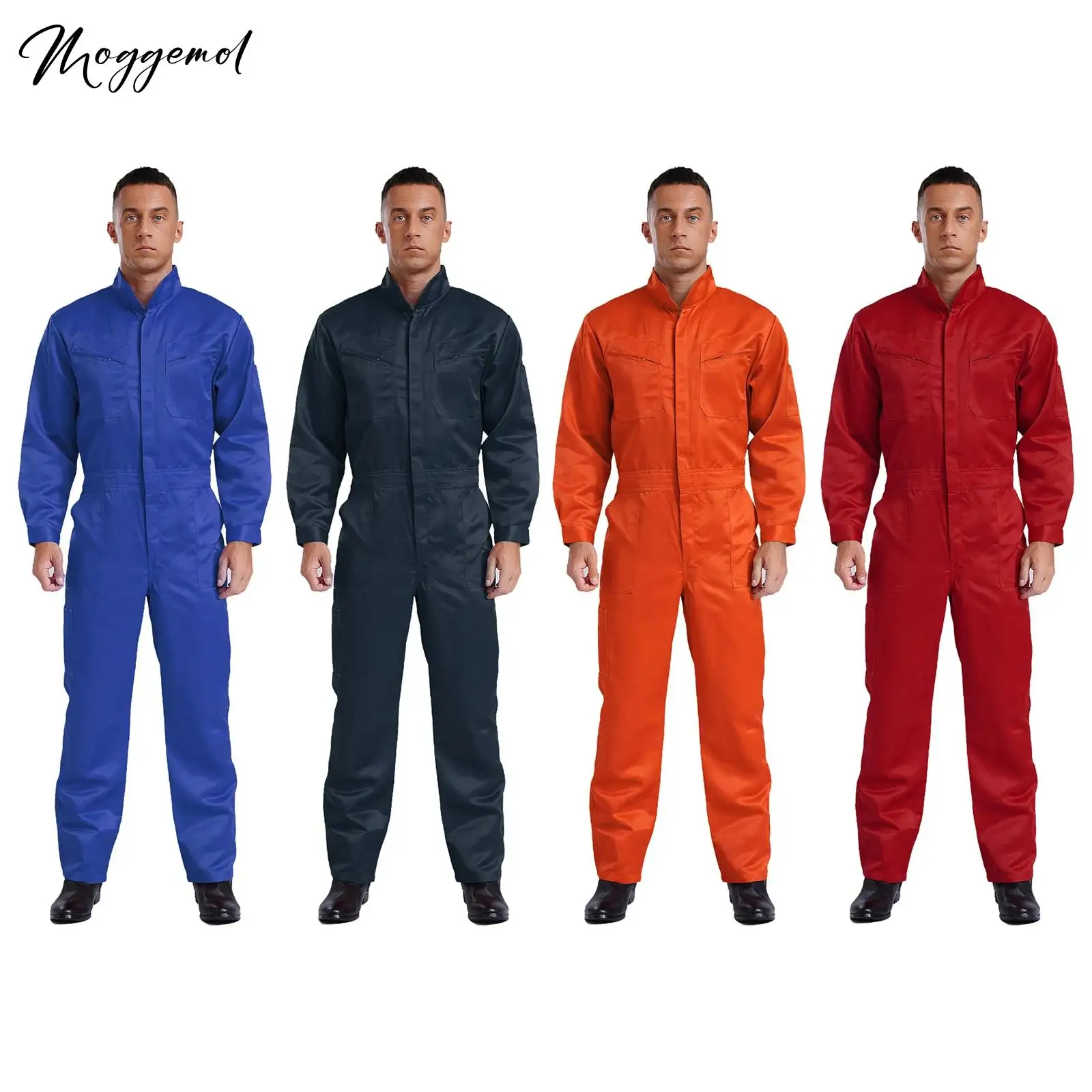 Herren-Overall aus 100 % Baumwolle, langärmelig, Mechaniker-Uniform, mehrere Taschen, Overall, Uniformen für Werkstattarbeiter Image