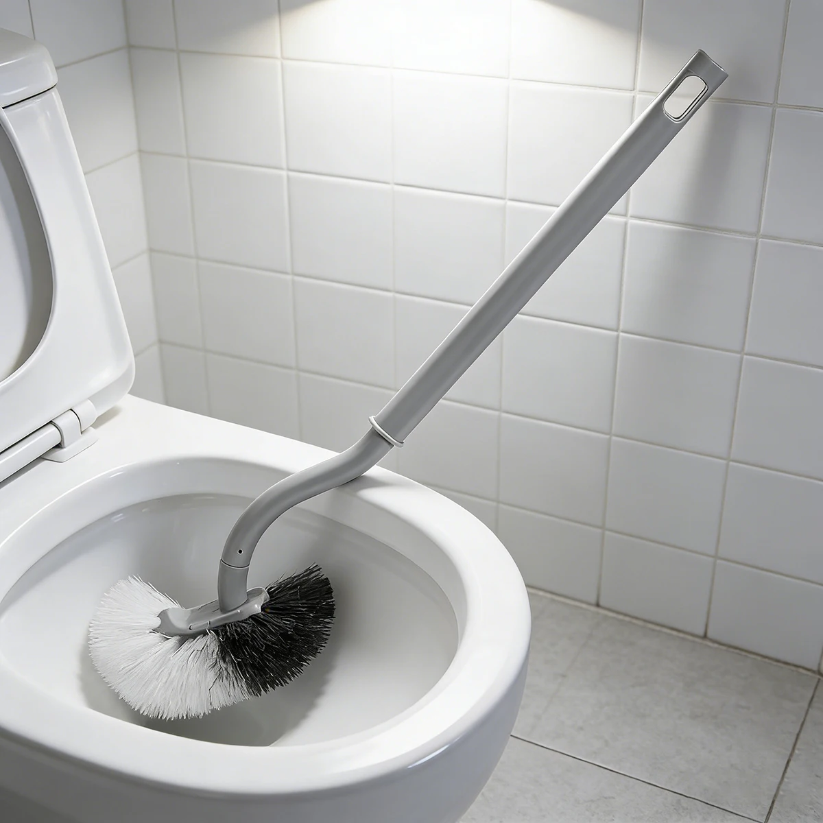 1 Stück Haushalts-WC-Toilettenbürste mit langem Griff; Toilettenbürste; Wand-WC reinigen; Reinigungstoilette für tote Ecken Image