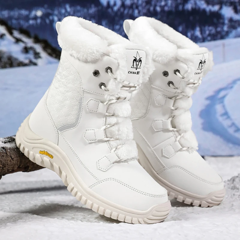 Winter Schnee Stiefel Frauen Schuhe Anti-slip Casual Mode Komfortable High-top Stiefel Männer Plüsch Outdoor Langlebig Wandern schuhe Frauen