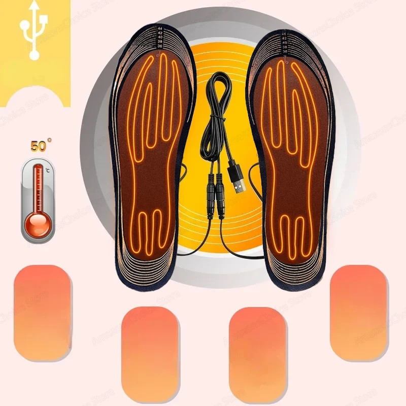 35–46 DIY USB wiederaufladbare beheizte Einlegesohlen, Größe anpassbar, elektrisch beheizte Schuhe, Polster für Skifahren im Freien, Winter-Fußwärmer