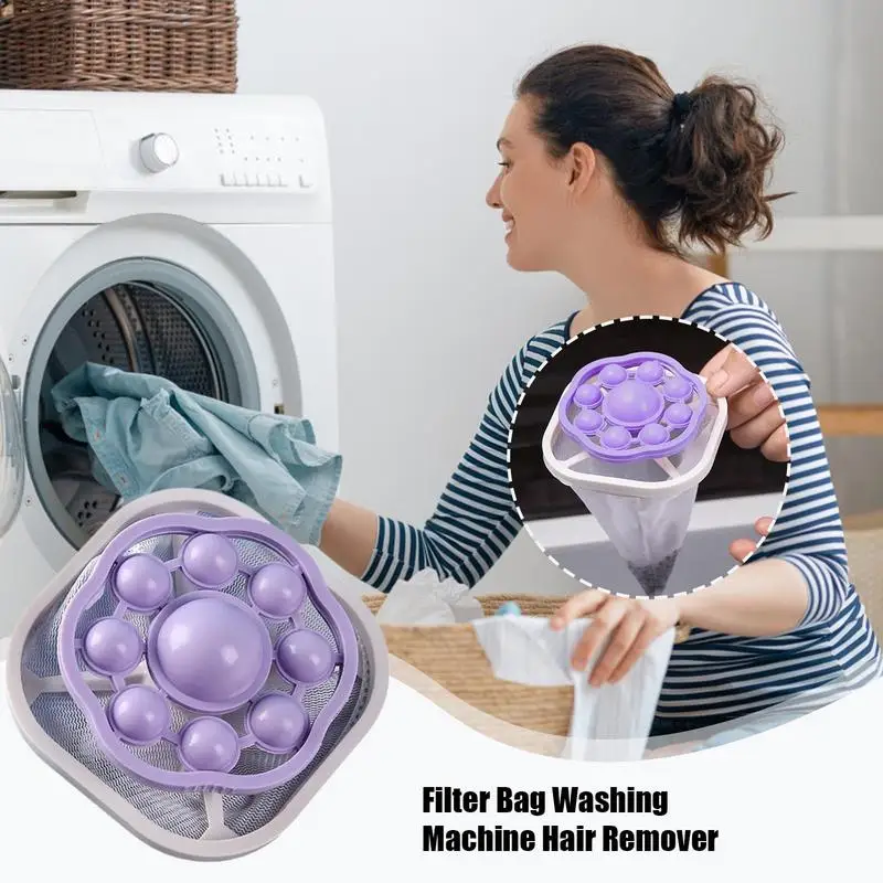 1PC Wäsche Waschmaschine Filter Entfernen Schmutziges Haar Mesh Garn Wäsche Wiederverwendbare Ball Pet Pelze Lint Haar Catcher kleiden Reinigung Image