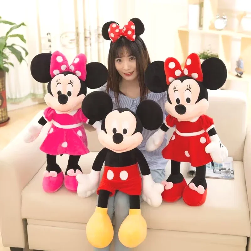 35-100 cm große Kawaii gefüllte Mickey Minnie Mouse Plüschtier weiches Kissen Goofy Pluto Donald Duck Puppen Geburtstag Hochzeitsgeschenke