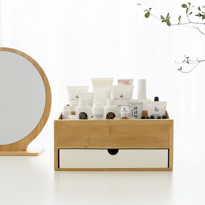 【Zhubai Home】Japanische Desktop-Kosmetik, Lippenstift, Schmuck, Aufbewahrungsbox, Schublade, Schminktisch, Hautpflege-Finish Image