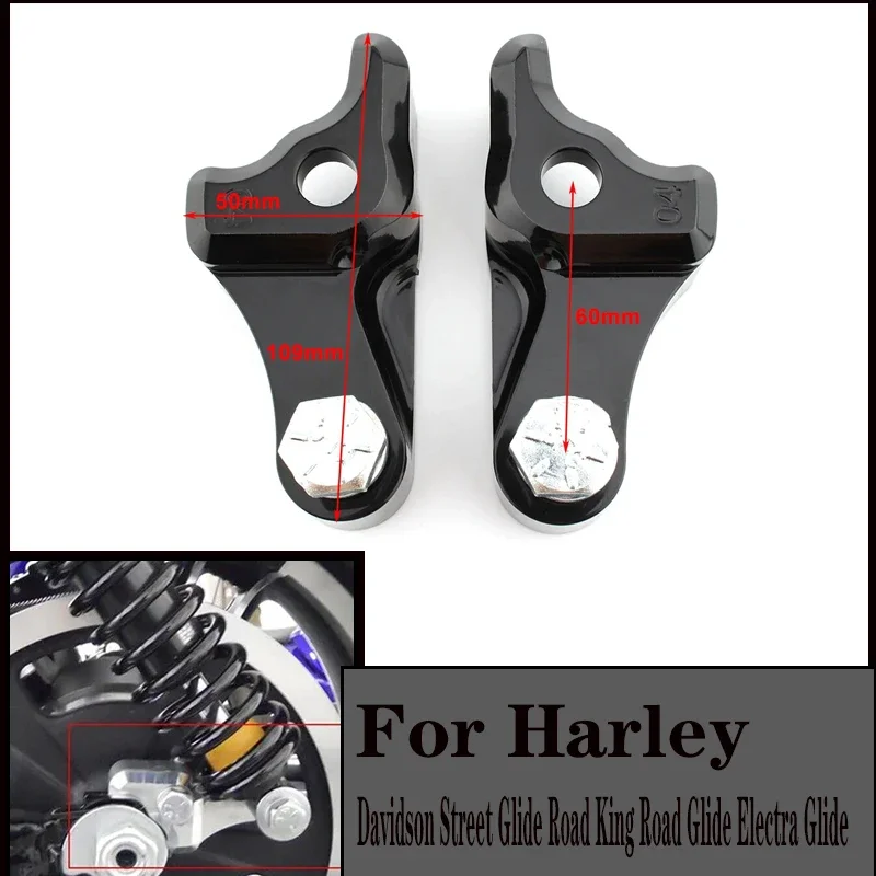 Schwarzer hinterer Stoßdämpfer, 2,5 cm Tieferlegungssatz für Harley Davidson Touring FLHX FLHR FLHT Motorradzubehör 2009–2019