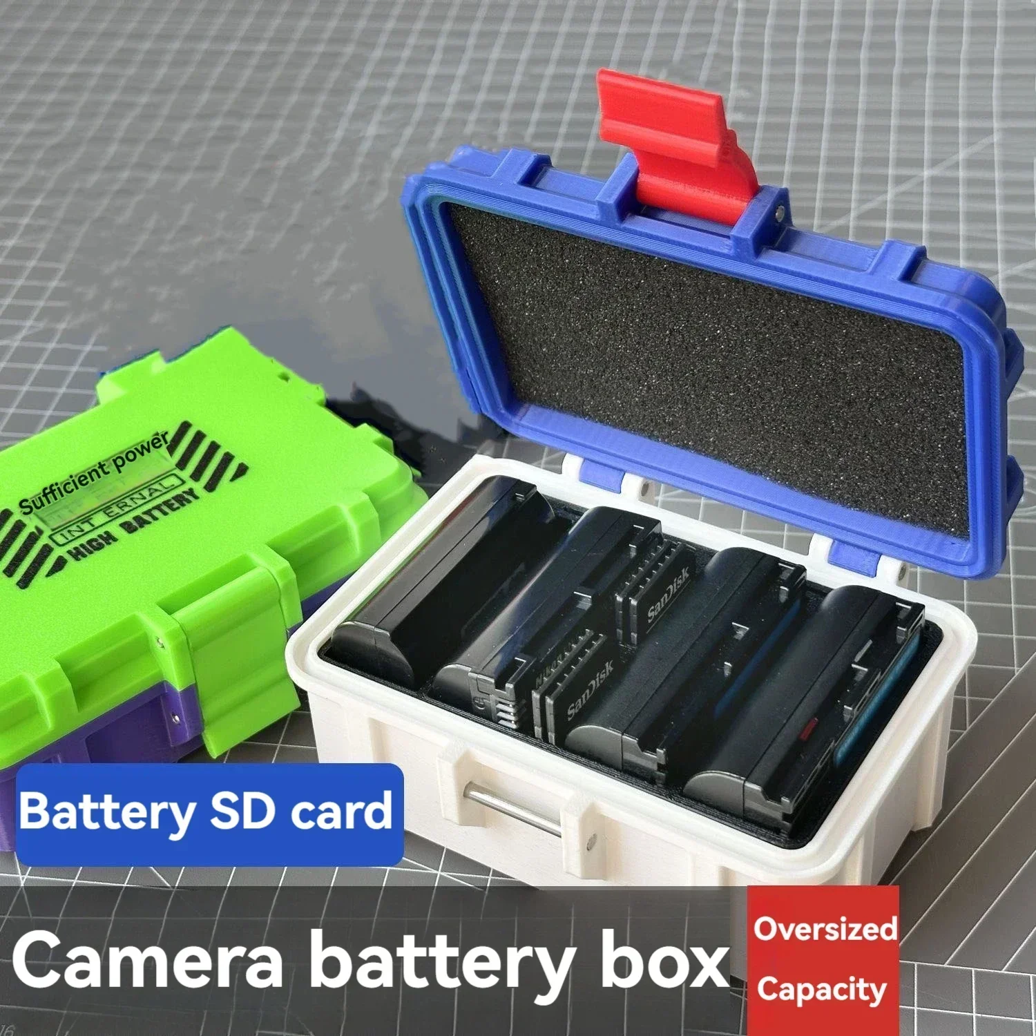 Batterie-Aufbewahrungsbox, feuchtigkeitsbeständig, Kamera-Batteriefach-Organizer für Canon, Sony, Panasonic, Nikon, Fujifilm, DSLR, spiegellos Image
