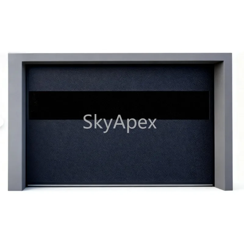 Professionelle, luxuriöse, moderne Villa-Schnittstelle aus Stahl mit elektrischer Fernbedienung, Garagentor, schwarzes Glas, Diebstahlsicherung Image