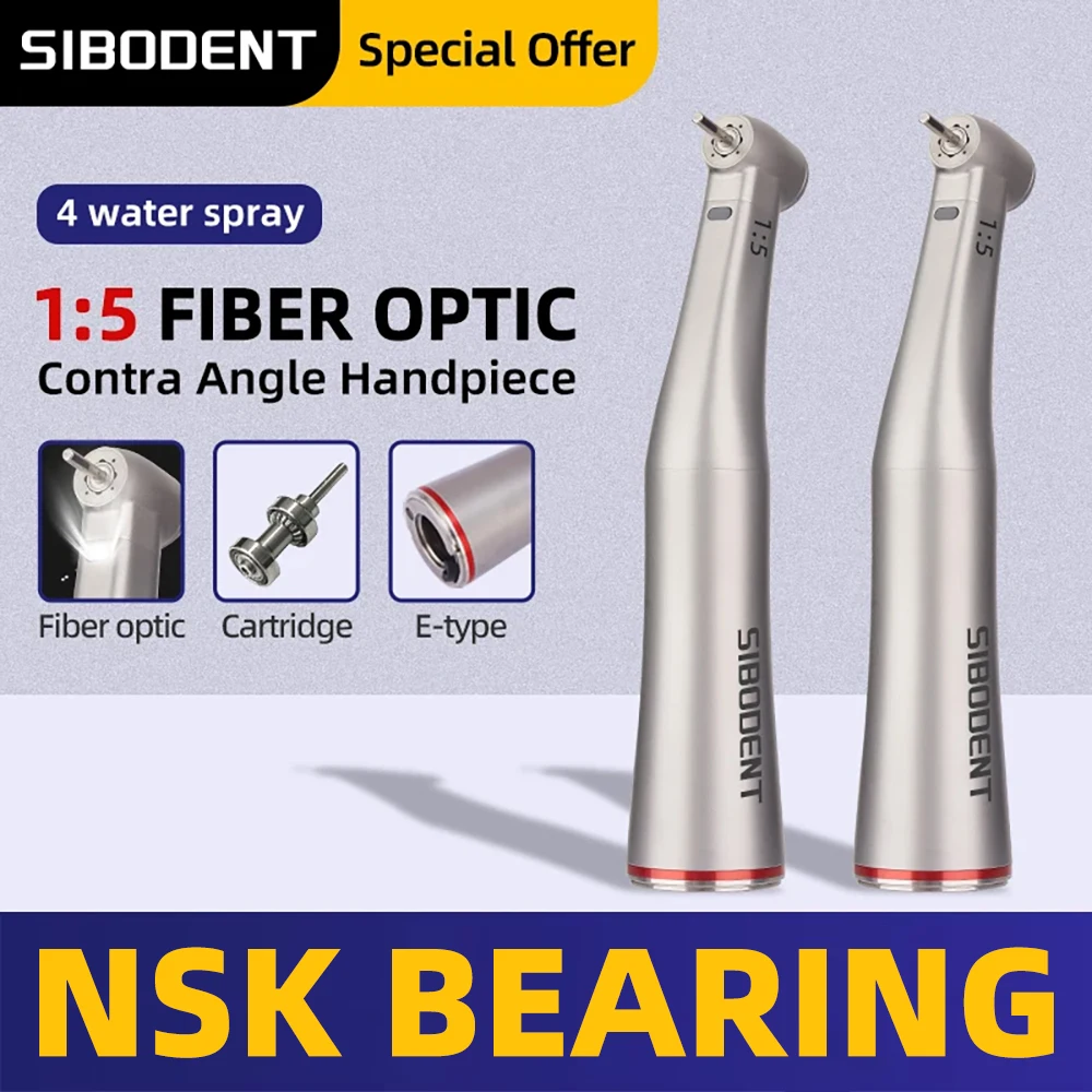 X95L Dental Red Ring Contra Winkel Low Speed Handstück 1:5 Fiber Optic Contra Winkel Universal E-typ Motor Zahnmedizin werkzeuge NSK Image