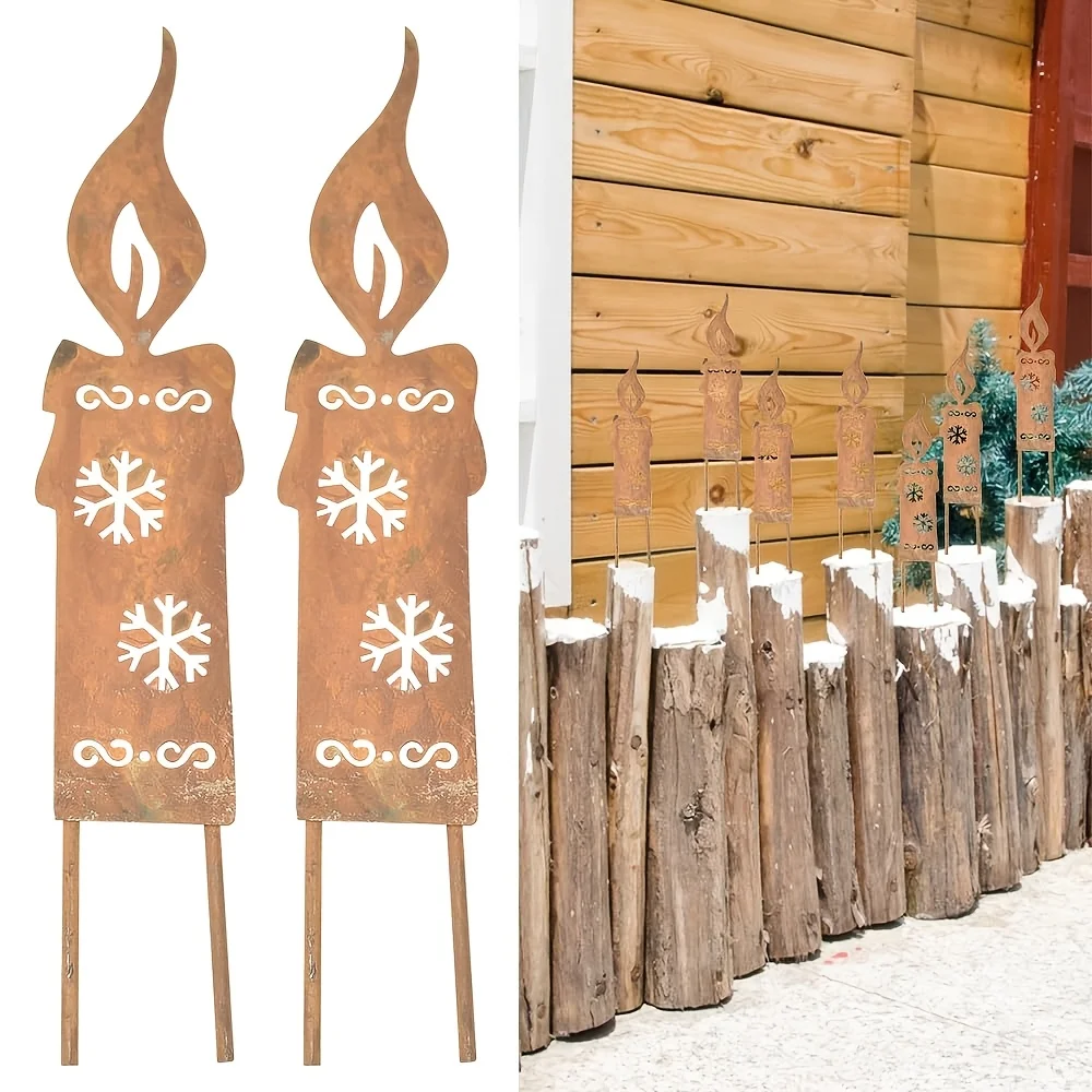 Rustikale Gartenkerzenhalter aus Metall – langlebige, wetterbeständige Außendekoration für Höfe und Rasenflächen