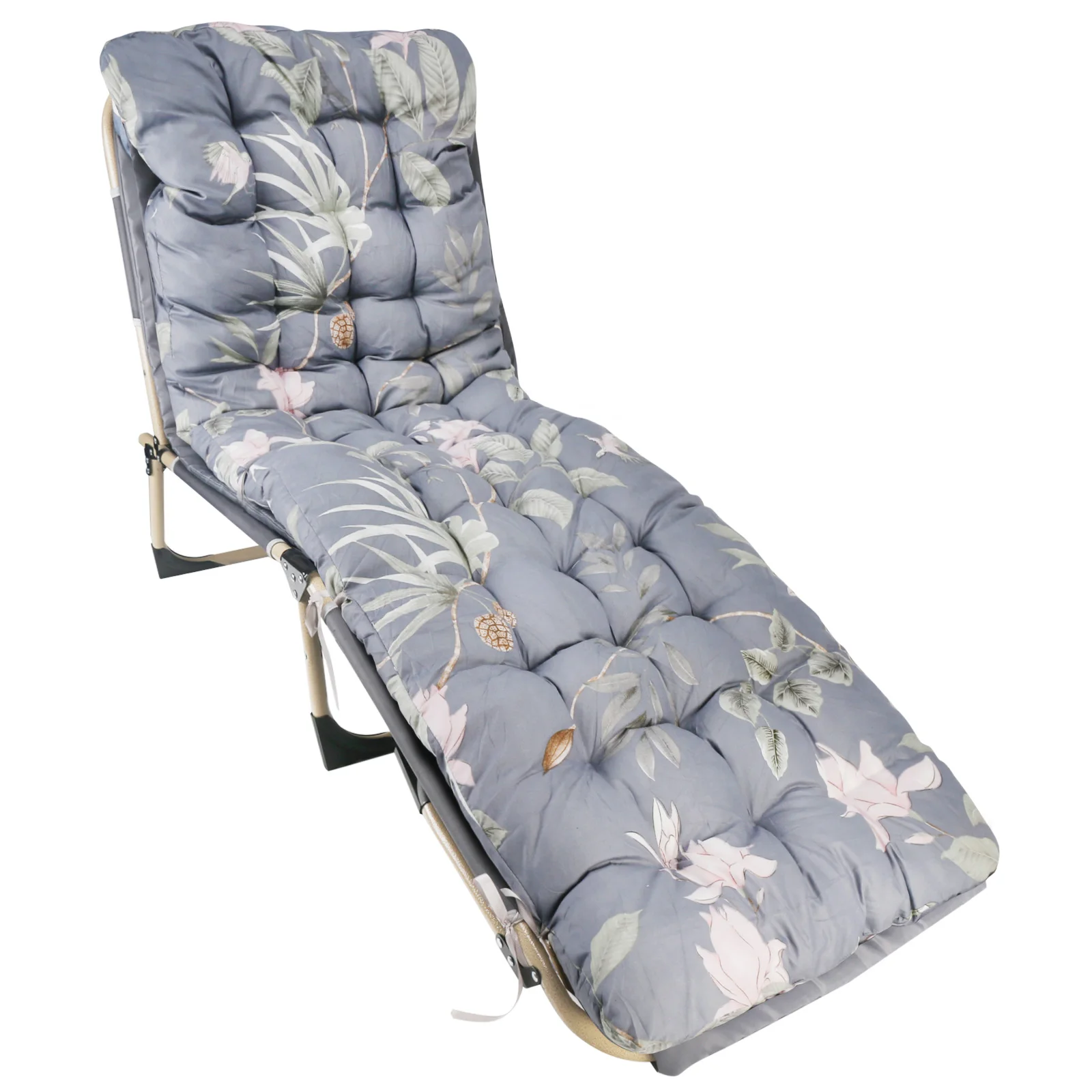 Weiche Sonnenliege-Kissenpolster, Perlen-Baumwolle, Ersatz-Liege-Kissenmatte, Schaukelstuhl-Kissen, rutschfest, 170 x 53 cm x 8 cm Image