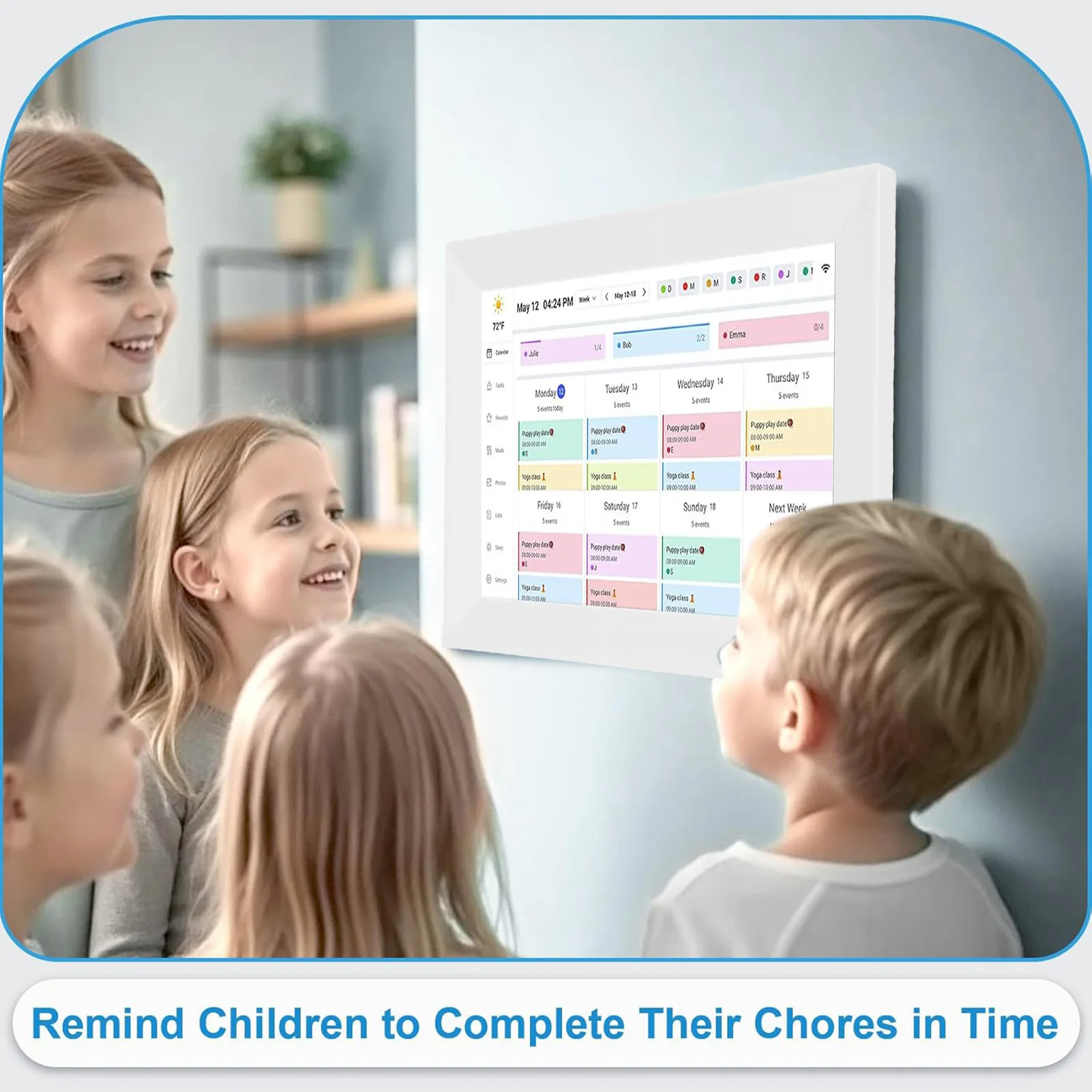 【2026】32 GB intelligenter elektronischer Kalender 10,1 Zoll intelligenter Touchscreen Home Interaktiver Elektronenkalender WiFi Familienwandplaner Image