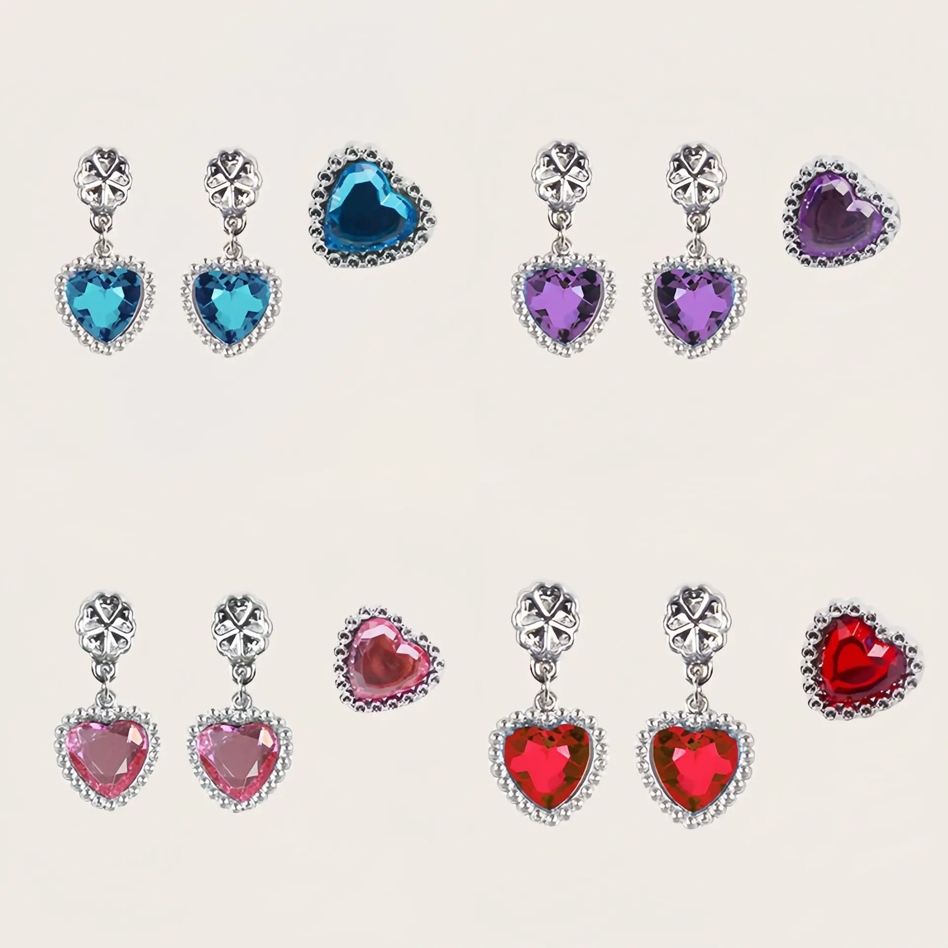 Frozen Mädchen Ringe Kinder Ohrringe Kleinkind Mädchen Ohrringe Kinder Diamant Ohrringe Schmerzlose Clips Kinder Accessoires Kind Geschenk Image