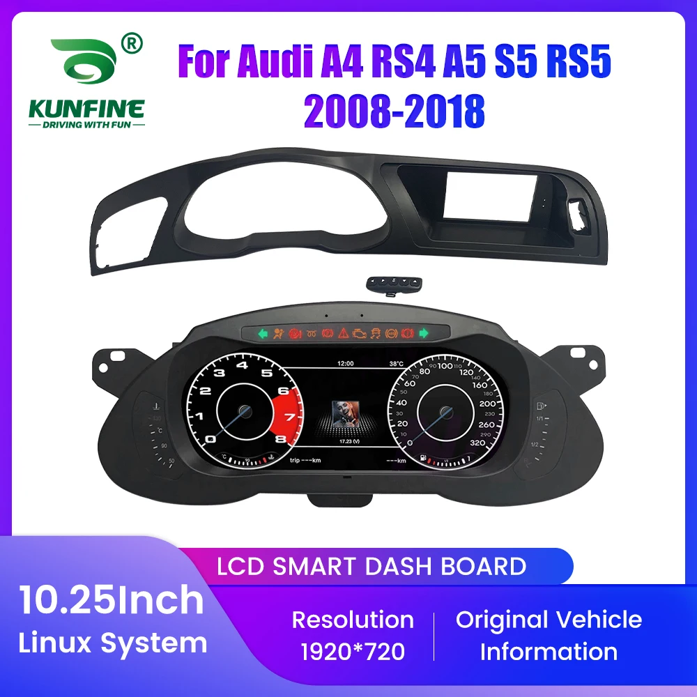 10,25 "LCD Auto Digital Dashboard Cluster Für Audi A4 RS4 A5 S5 RS5 Virtuelle Instrument Panel Tacho Cockpit meter Upgrade Image