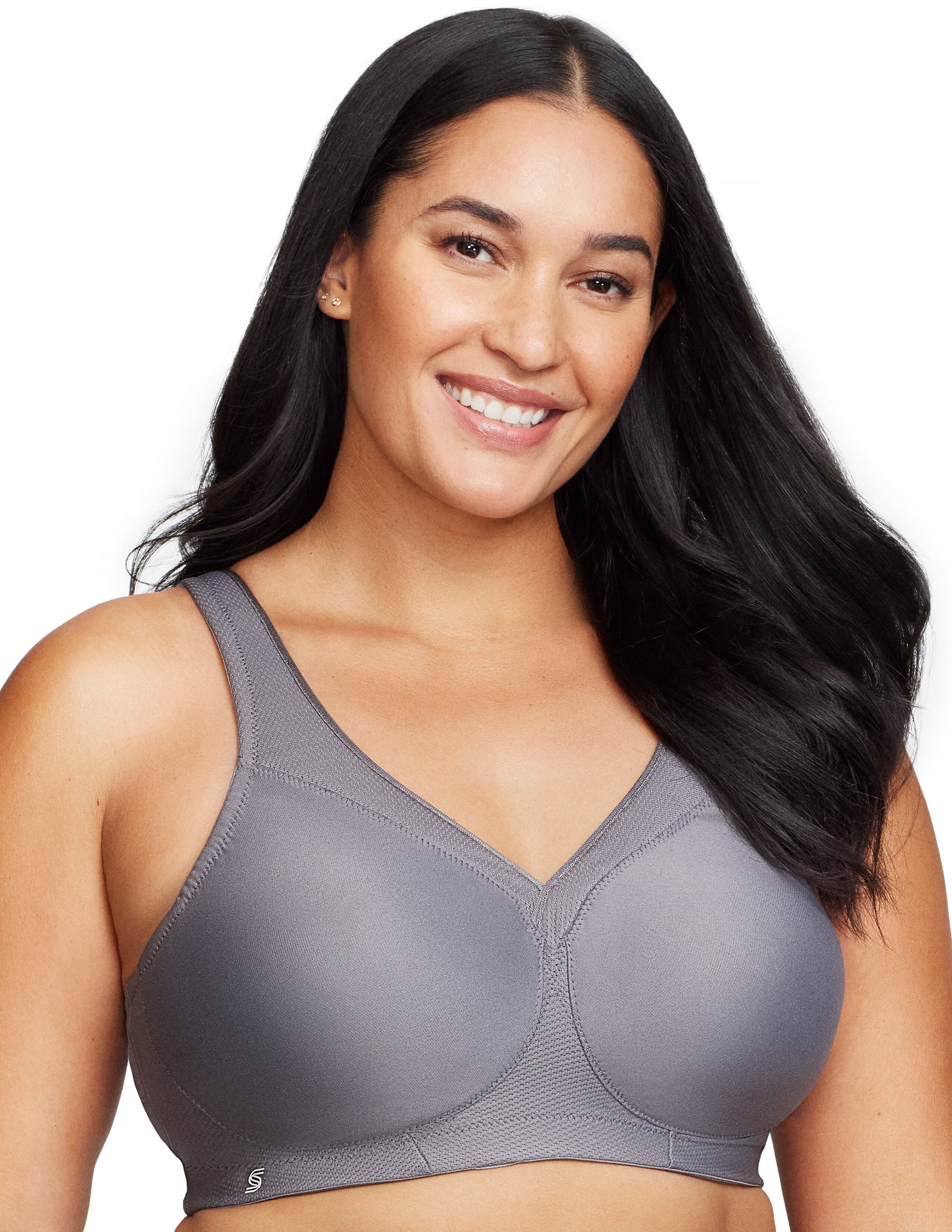 Plus Size Women's Glamorise MagicLift Seamless Sports Wirefree Bra 1006 (Women's & Women's Plus) by Glamorise in Charcoal Gray (Size 44 H)