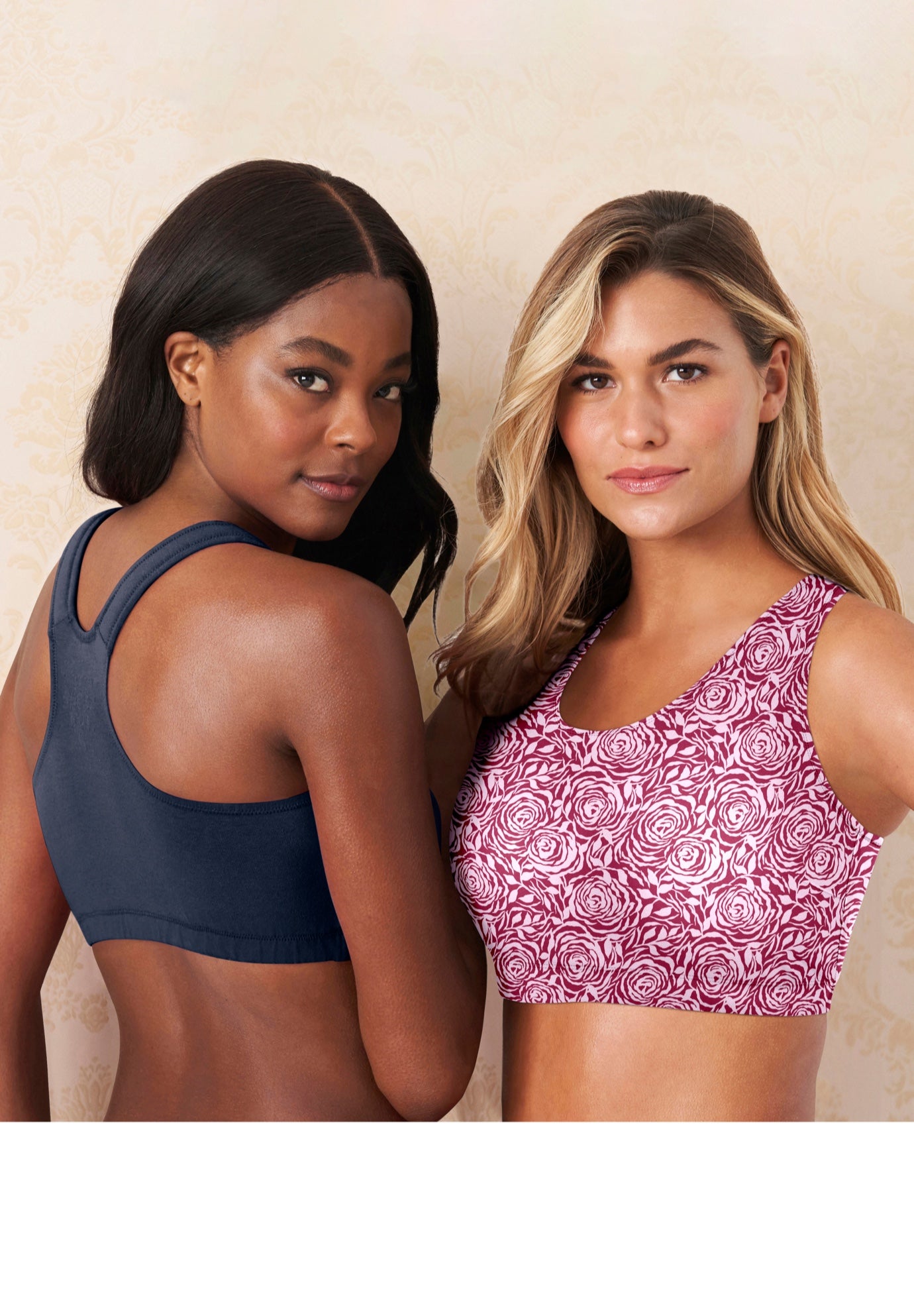 Plus Size Women's Wireless Sport Bra 2-Pack by Comfort Choice in Rose Assorted (Size M)