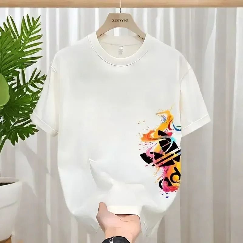 Casual Printed Cotton T Shirt For Men And Women white C 4xl