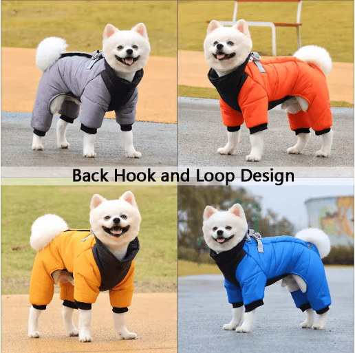 Winter Warm Waterproof Dog Jacket Thickened Coat For Small & Medium Dogs yellow l