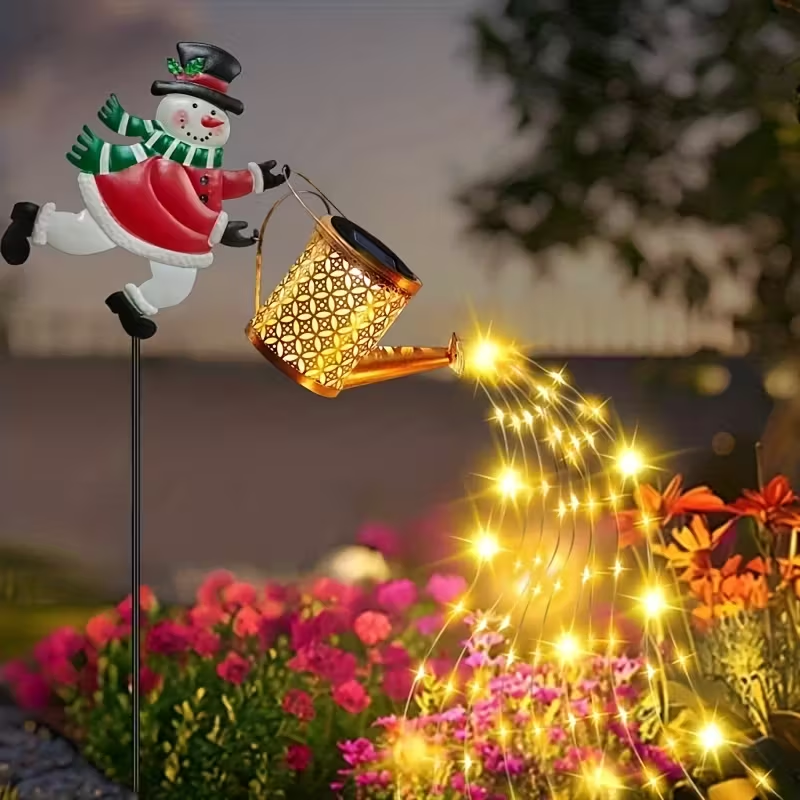 LED Santa Claus Watering Can Light, Solar Snowman Kettle Outdoor Garden Lights For Yard Lawn Christmas Decor LED Santa Claus Watering Can Light, Solar Snowman Kettle Outdoor Garden Lights For Yard Lawn Christmas Decor