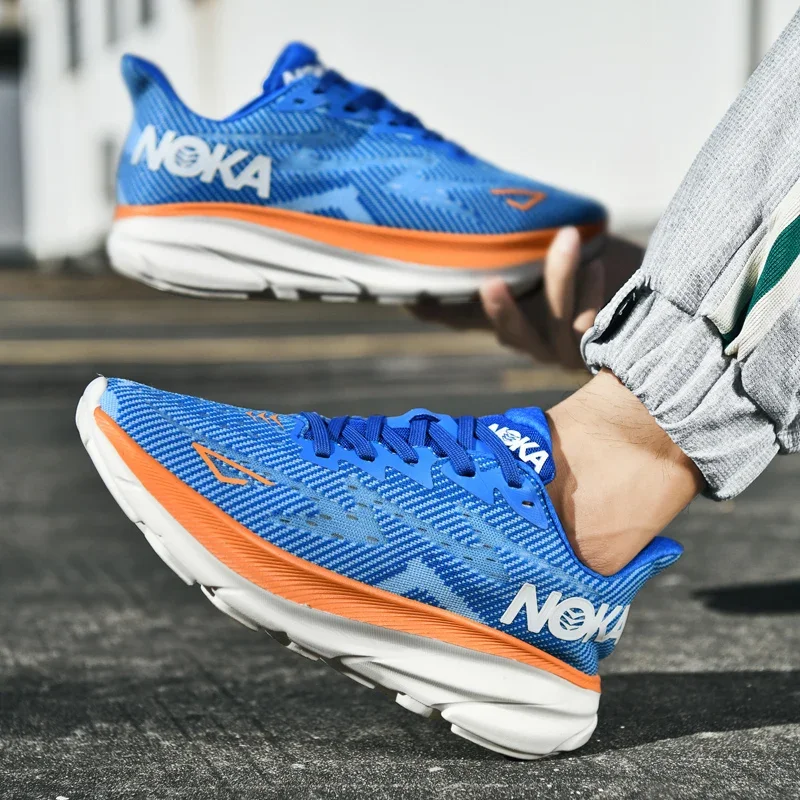 Luxury Men's Running Shoes, Non Slip Trainers, Breathable Mesh Jogging Cushioning Sneakers For Off Road Outdoor Race black White 42