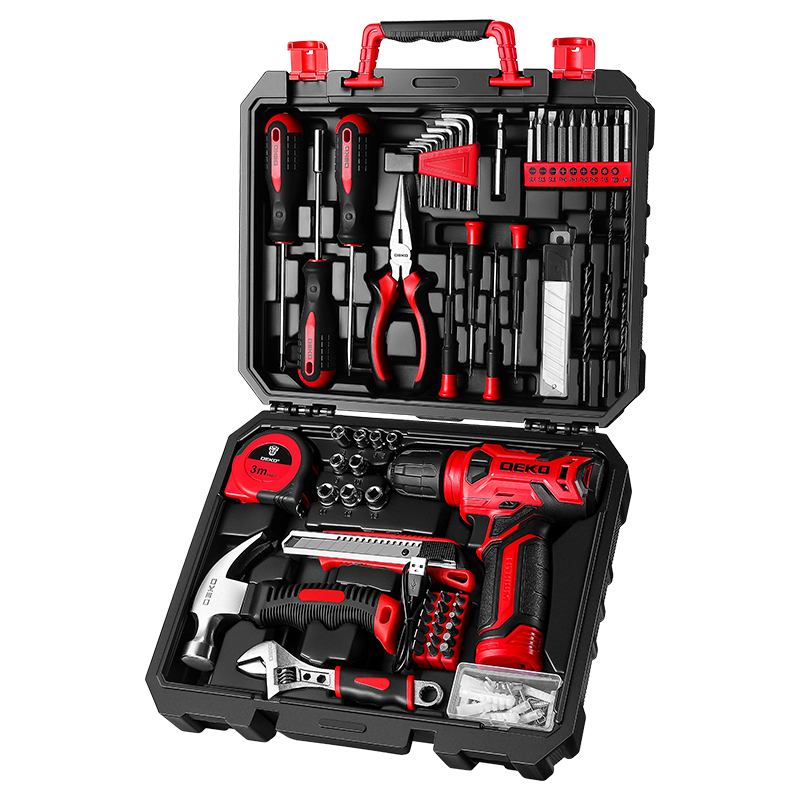 Red Cordless Drill, Multi functional Tool Set For Women, Home DIY Tool Kit, Hand Tool Kit With Drill And Accessories Red Cordless Drill, Multi functional Tool Set For Women, Home DIY Tool Kit, Hand Tool Kit With Drill And Accessories