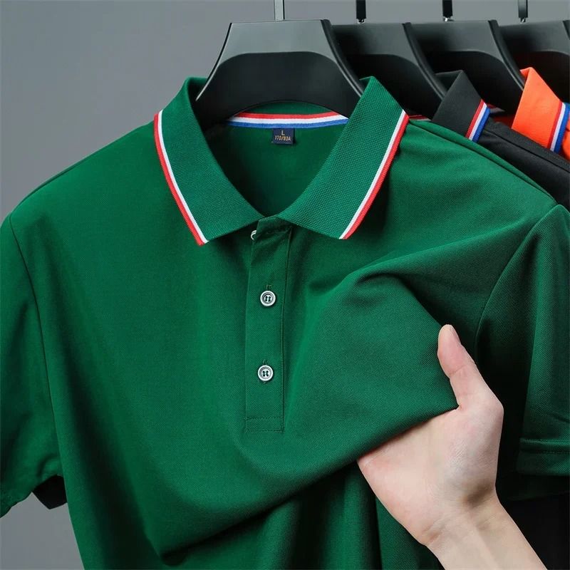 Mens Casual Short Sleeve Polo Shirt For Summer Comfort xl orange