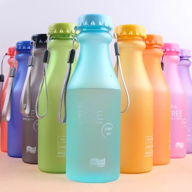 550ML BPA Free Leak Proof Plastic Water Bottle 2 Pcs red