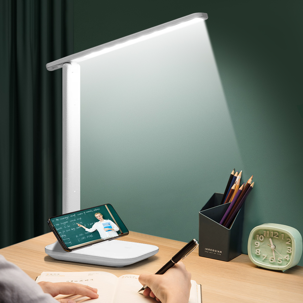 USB Rechargeable LED Desk Lamp With Dual Heads Touch Control, Eye Protection, Brightness Modes 800mah